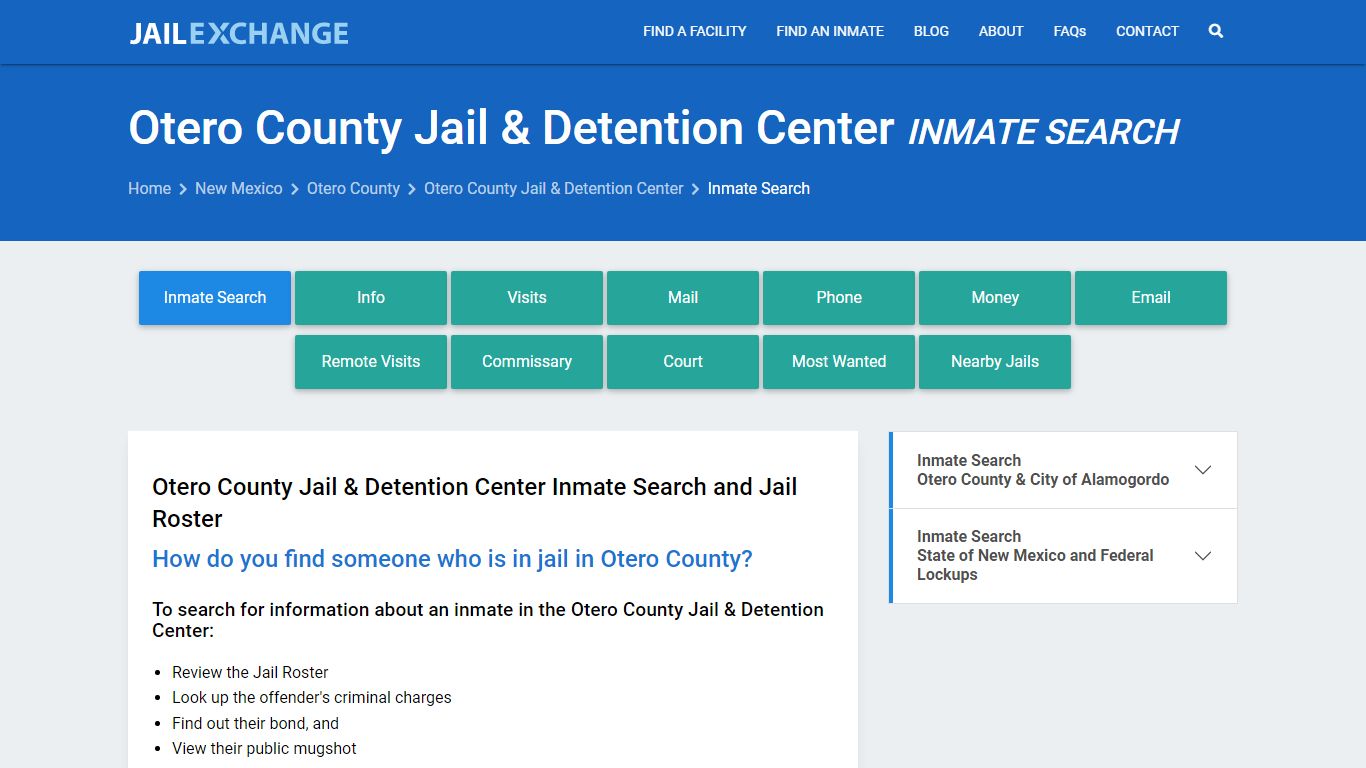 Otero County Jail & Detention Center Inmate Search