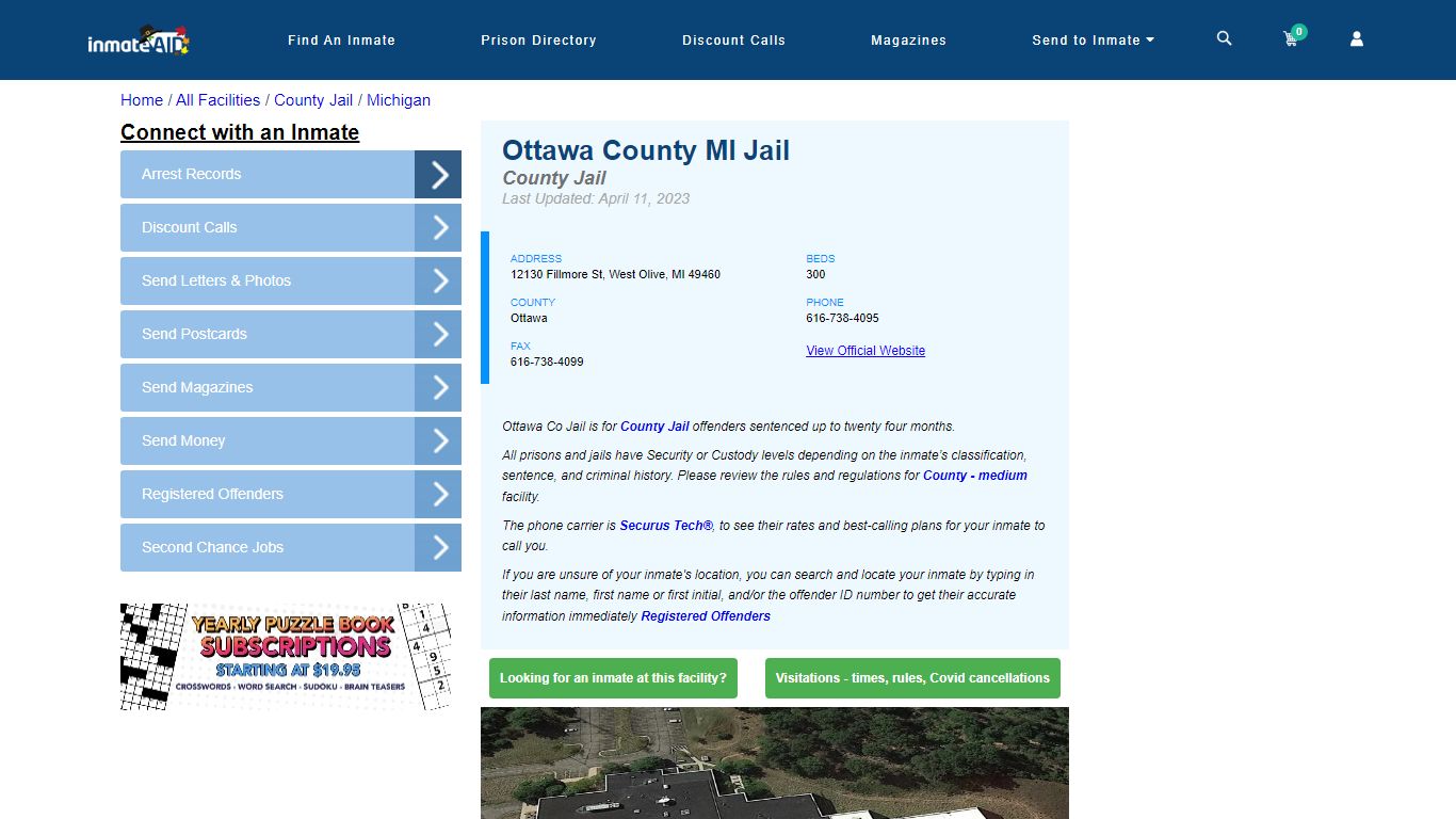 Ottawa County MI Jail - Inmate Locator - West Olive, MI