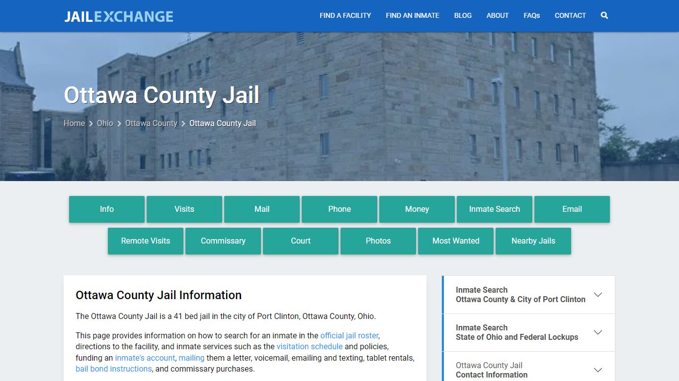 Ottawa County Jail, OH Inmate Search, Information