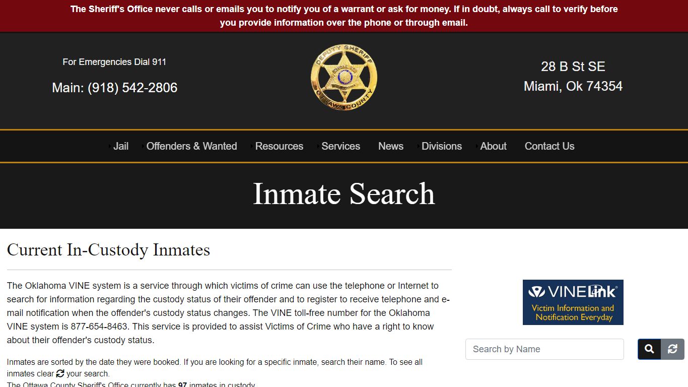 Inmate Search - Ottawa County Sheriff's Office