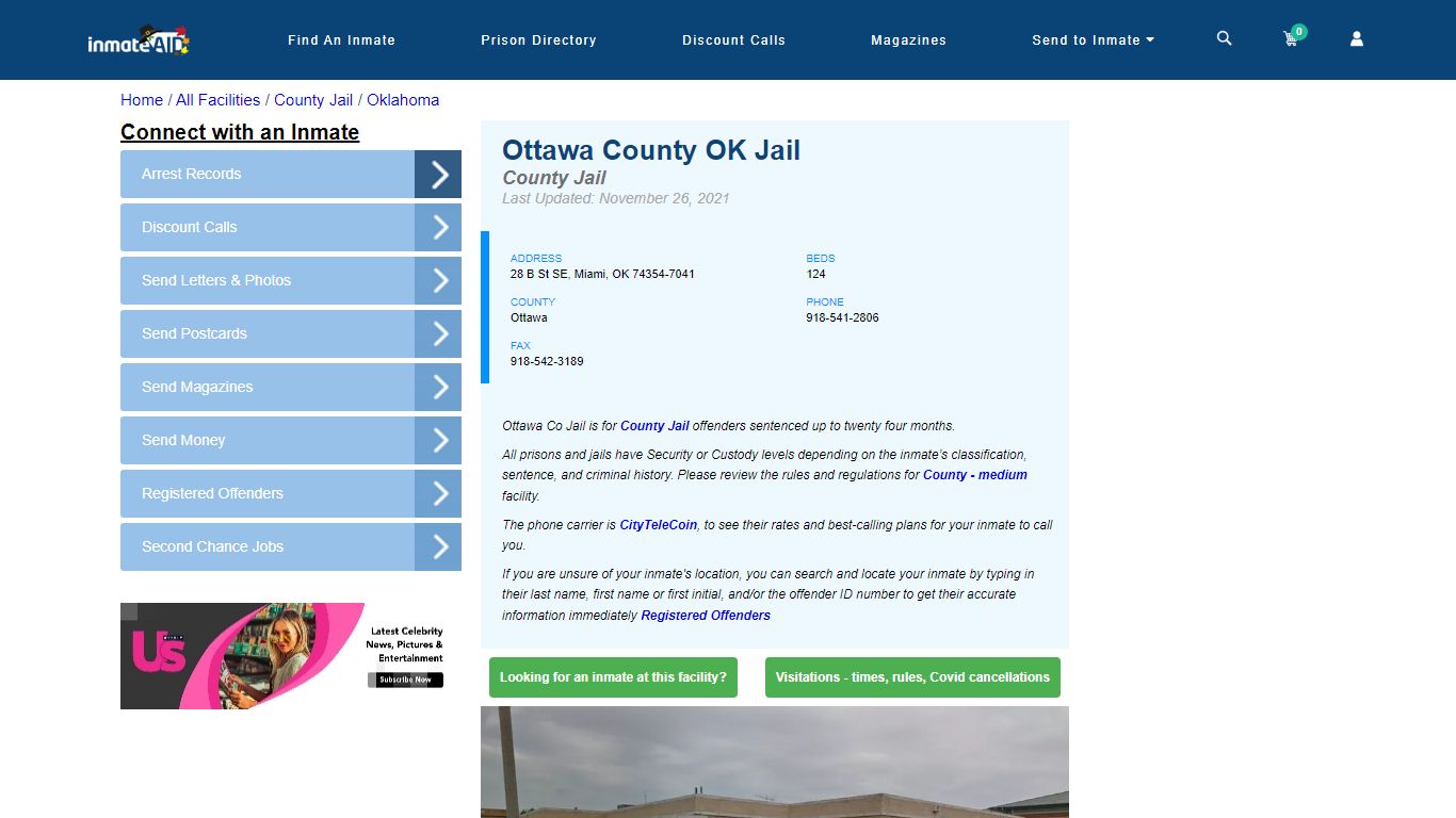 Ottawa County OK Jail - Inmate Locator - Miami, OK