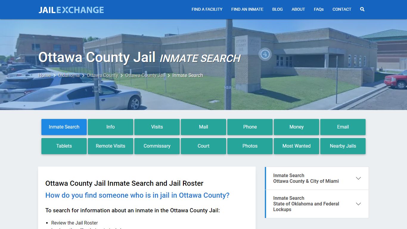 Inmate Search: Roster & Mugshots - Ottawa County Jail, OK