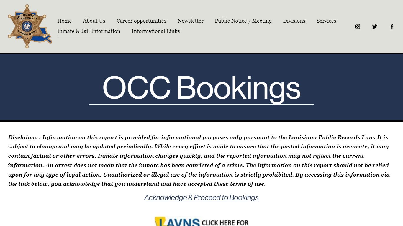 Bookings — Ouachita Parish Sheriff's Office - OPSO