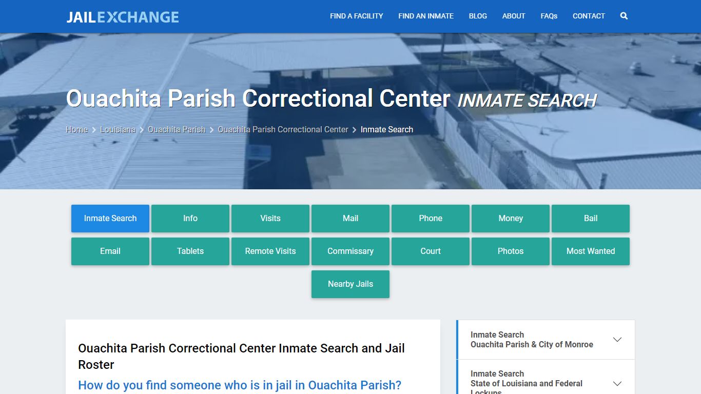 Ouachita Parish Correctional Center Inmate Search - Jail Exchange