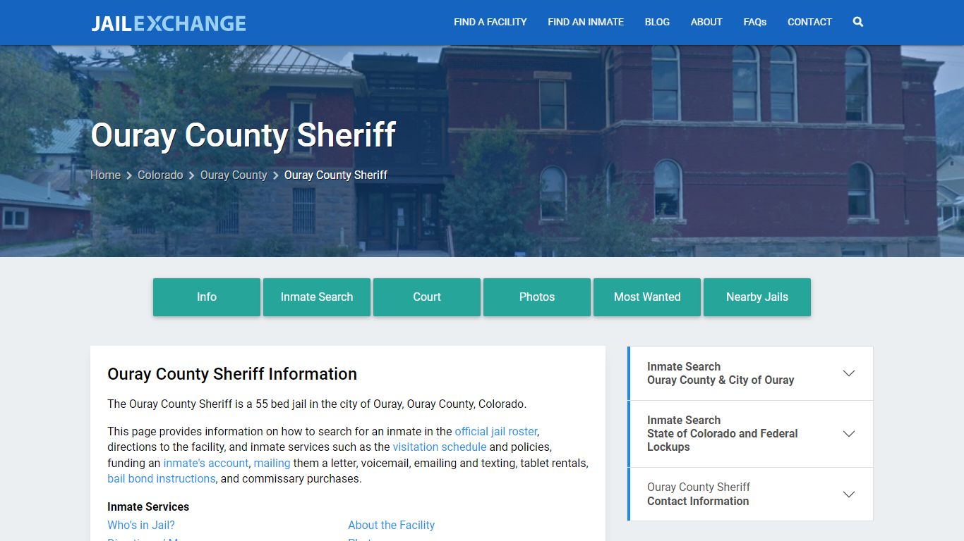 Ouray County Sheriff, CO - Jail Exchange