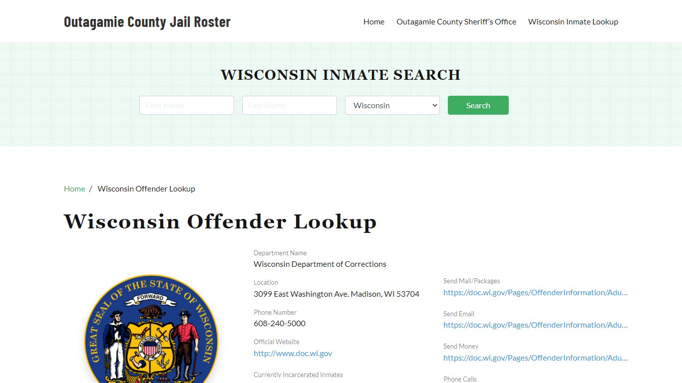 Wisconsin Inmate Search, Jail Rosters