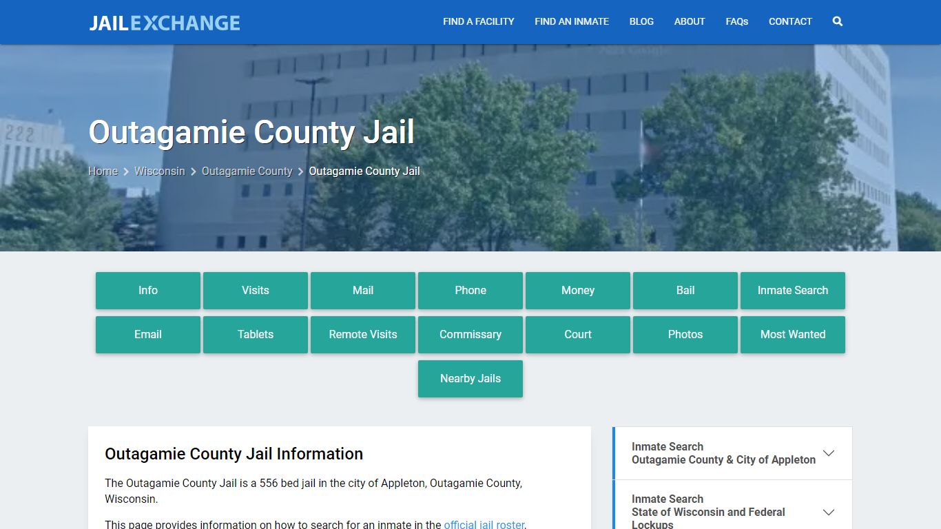 Outagamie County Jail, WI Inmate Search, Information