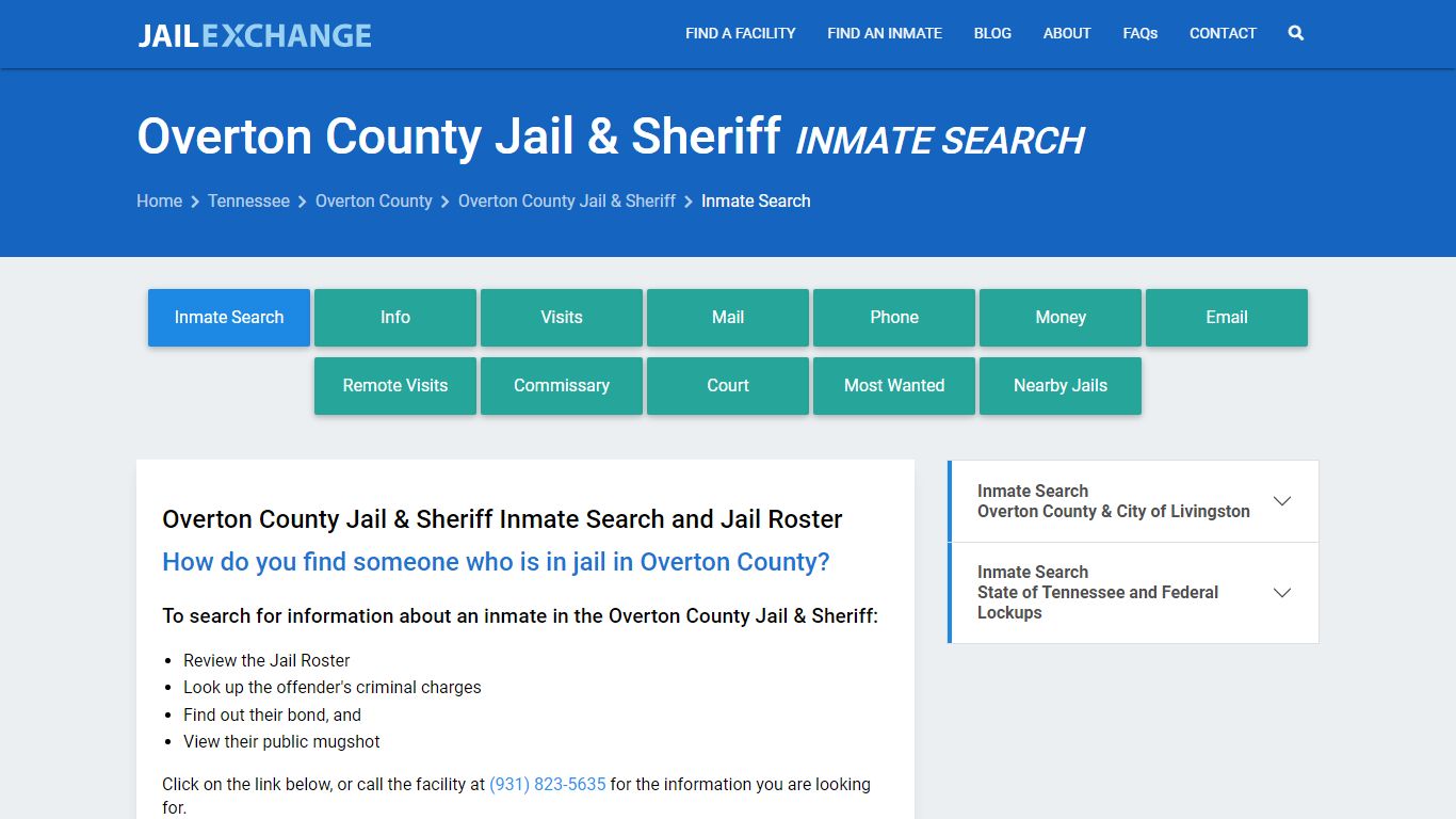 Overton County Jail & Sheriff Inmate Search - Jail Exchange
