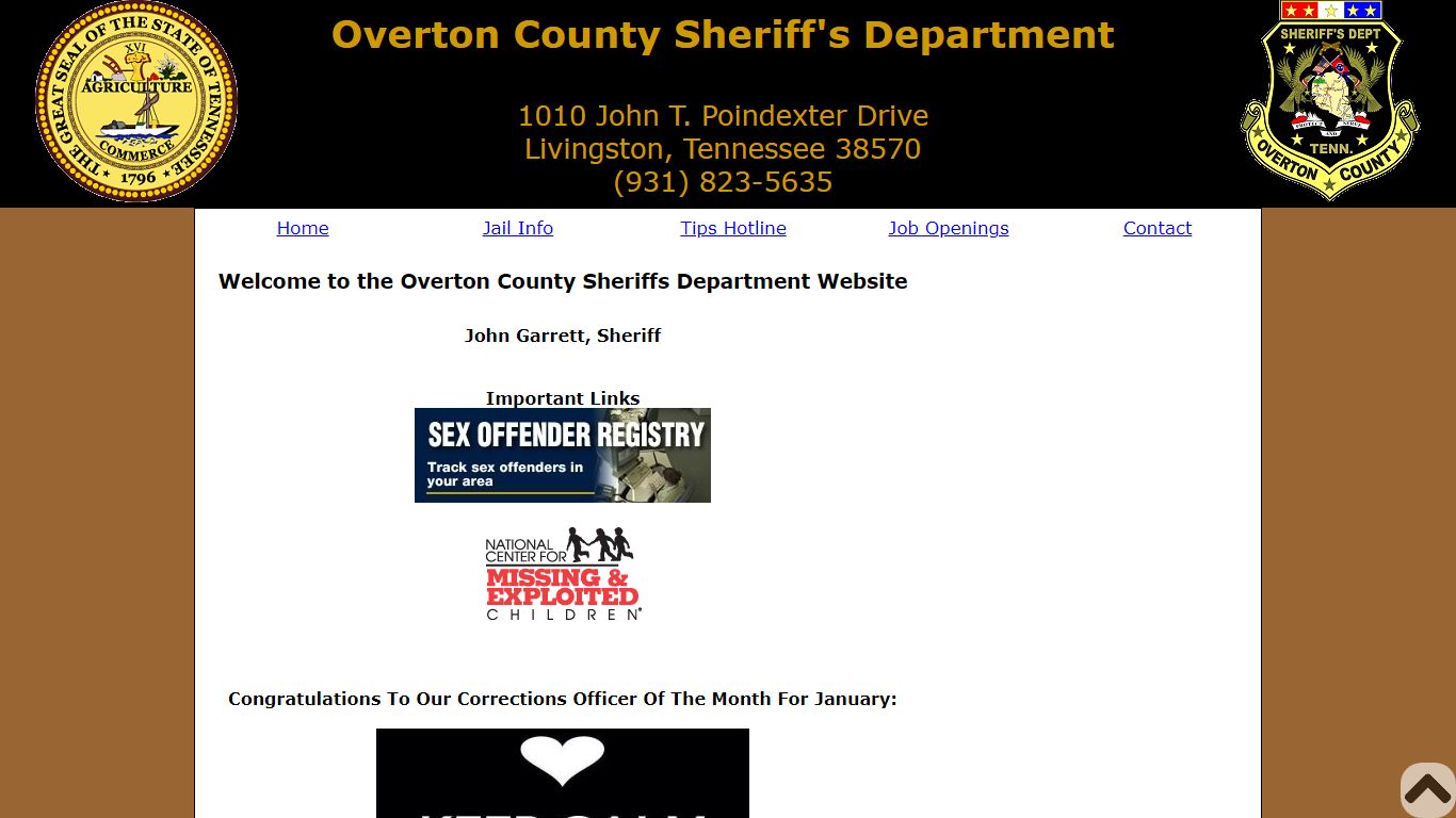 Overton County Sheriff's Department :: Home
