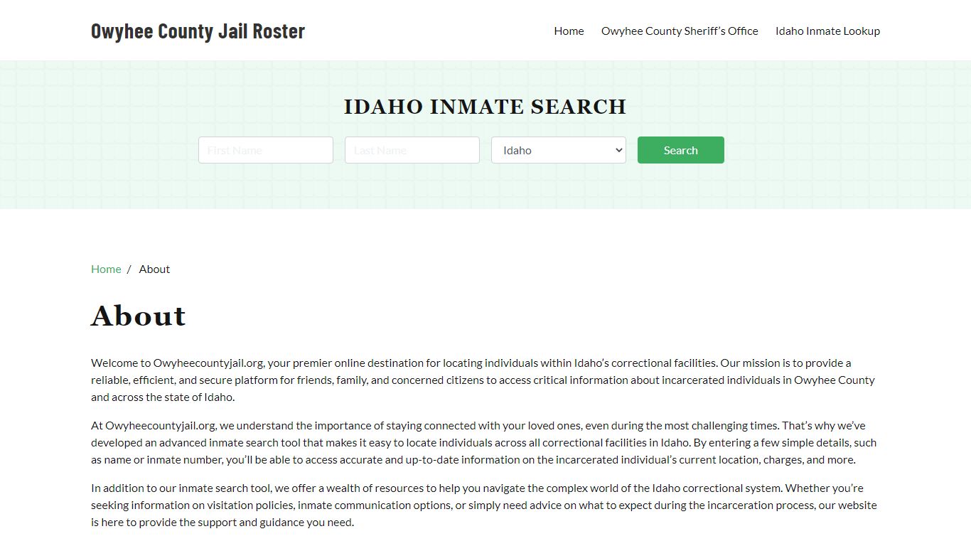 Idaho Inmate Search