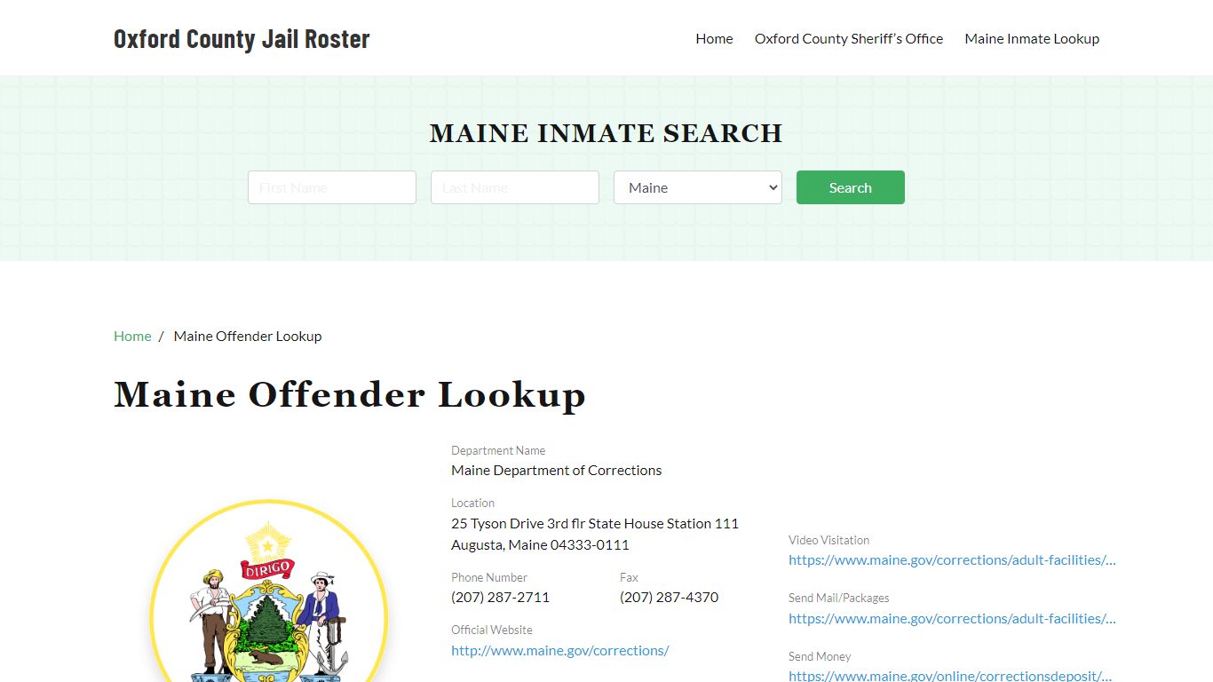 Maine Inmate Search, Jail Rosters