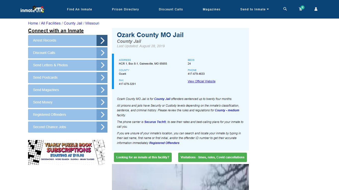 Ozark County MO Jail - Inmate Locator - Gainesville, MO