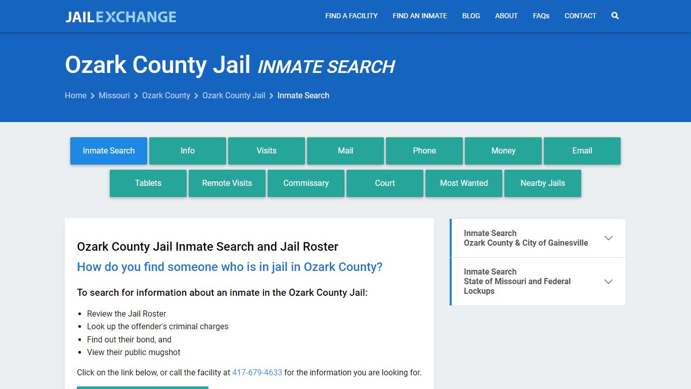 Inmate Search: Roster & Mugshots - Ozark County Jail, MO