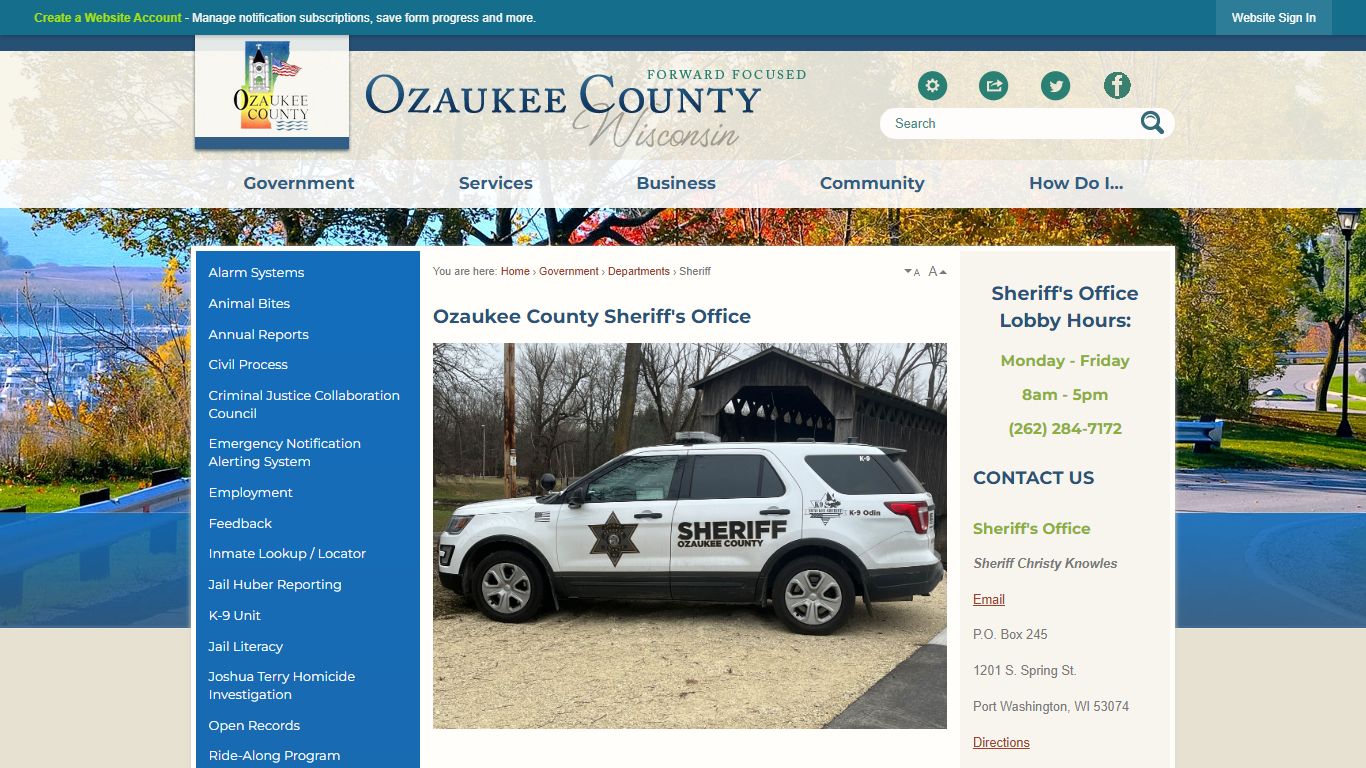 Ozaukee County Sheriff's Office | Ozaukee County, WI - Official Website