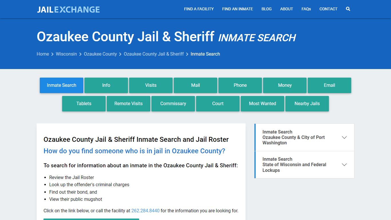 Ozaukee County Jail & Sheriff Inmate Search - Jail Exchange