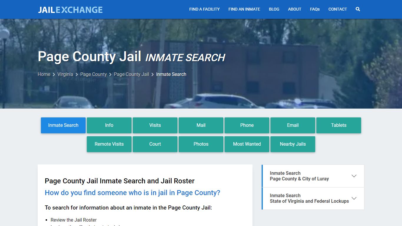 Inmate Search: Roster & Mugshots - Page County Jail, VA