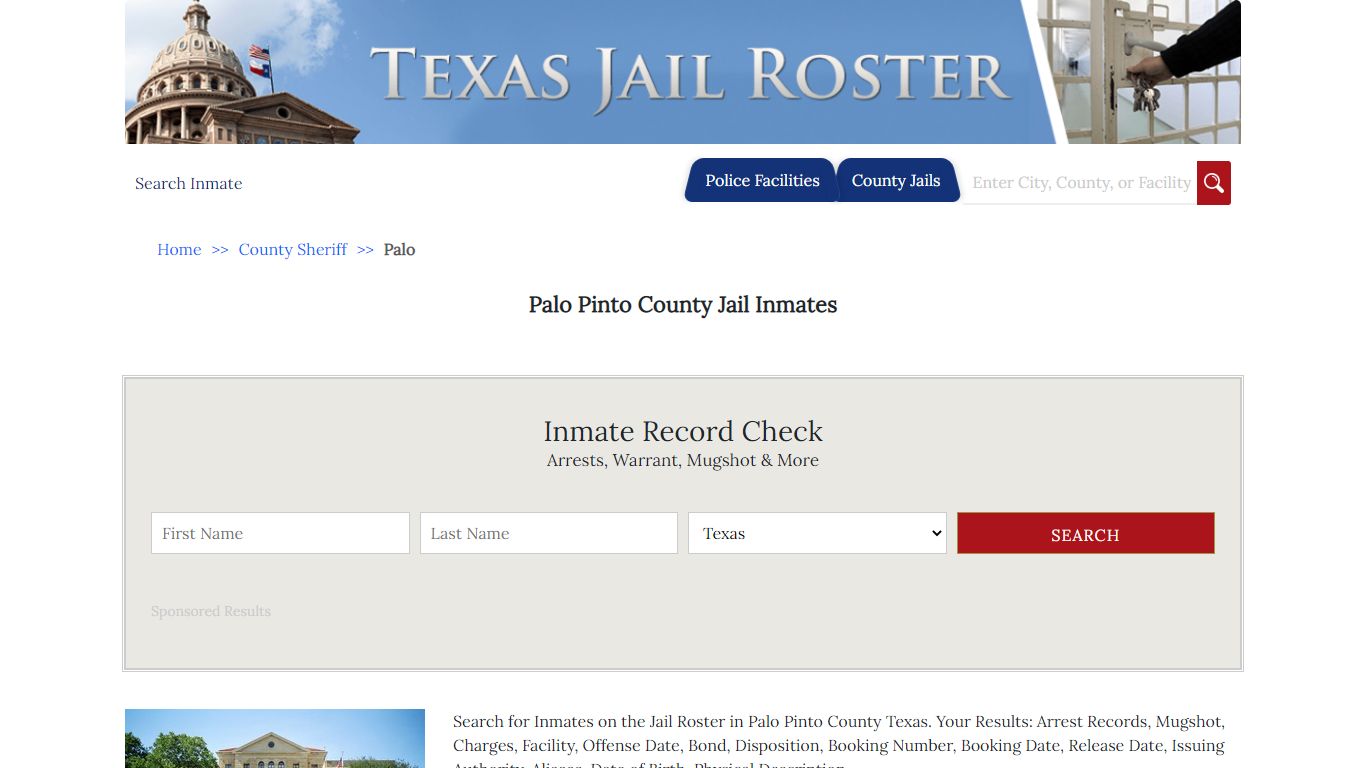 Palo Pinto County Jail Inmates | Jail Roster Search