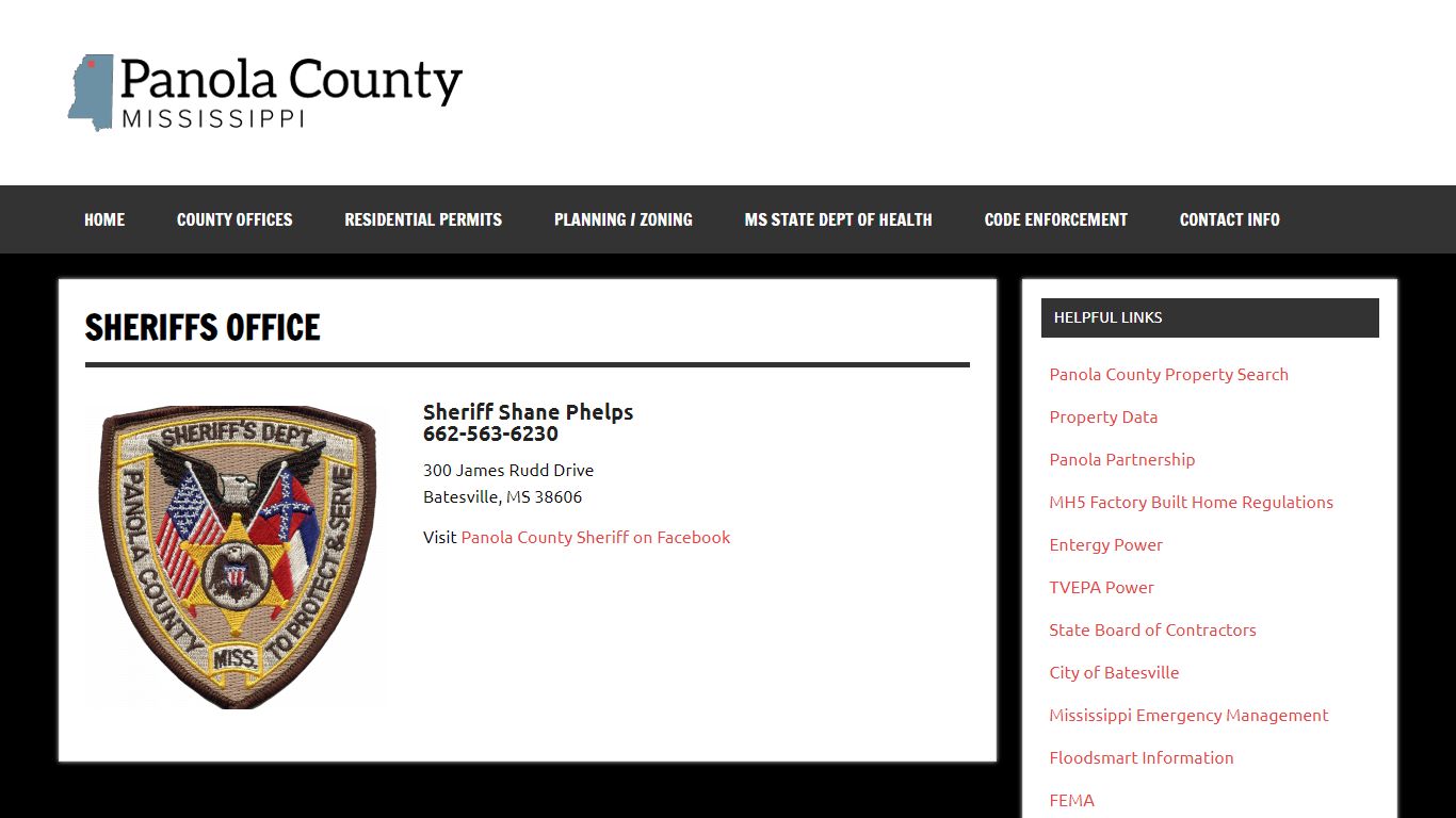 Sheriffs Office – Panola County, Mississippi