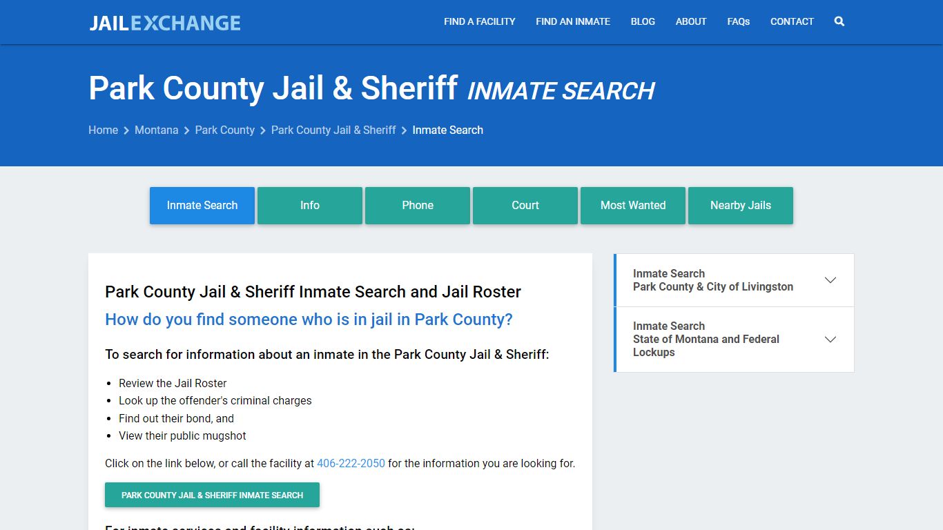 Park County Jail & Sheriff Inmate Search - Jail Exchange