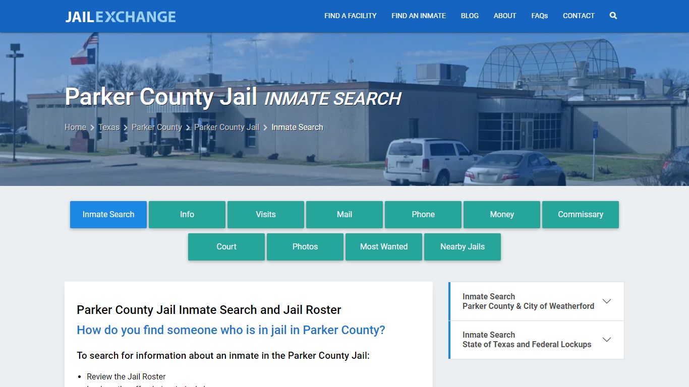 Inmate Search: Roster & Mugshots - Parker County Jail, TX - Jail Exchange