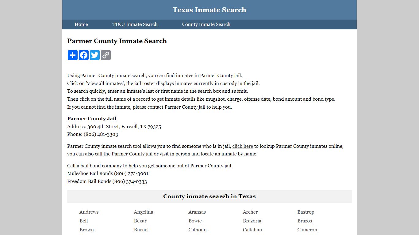 Parmer County Inmate Search