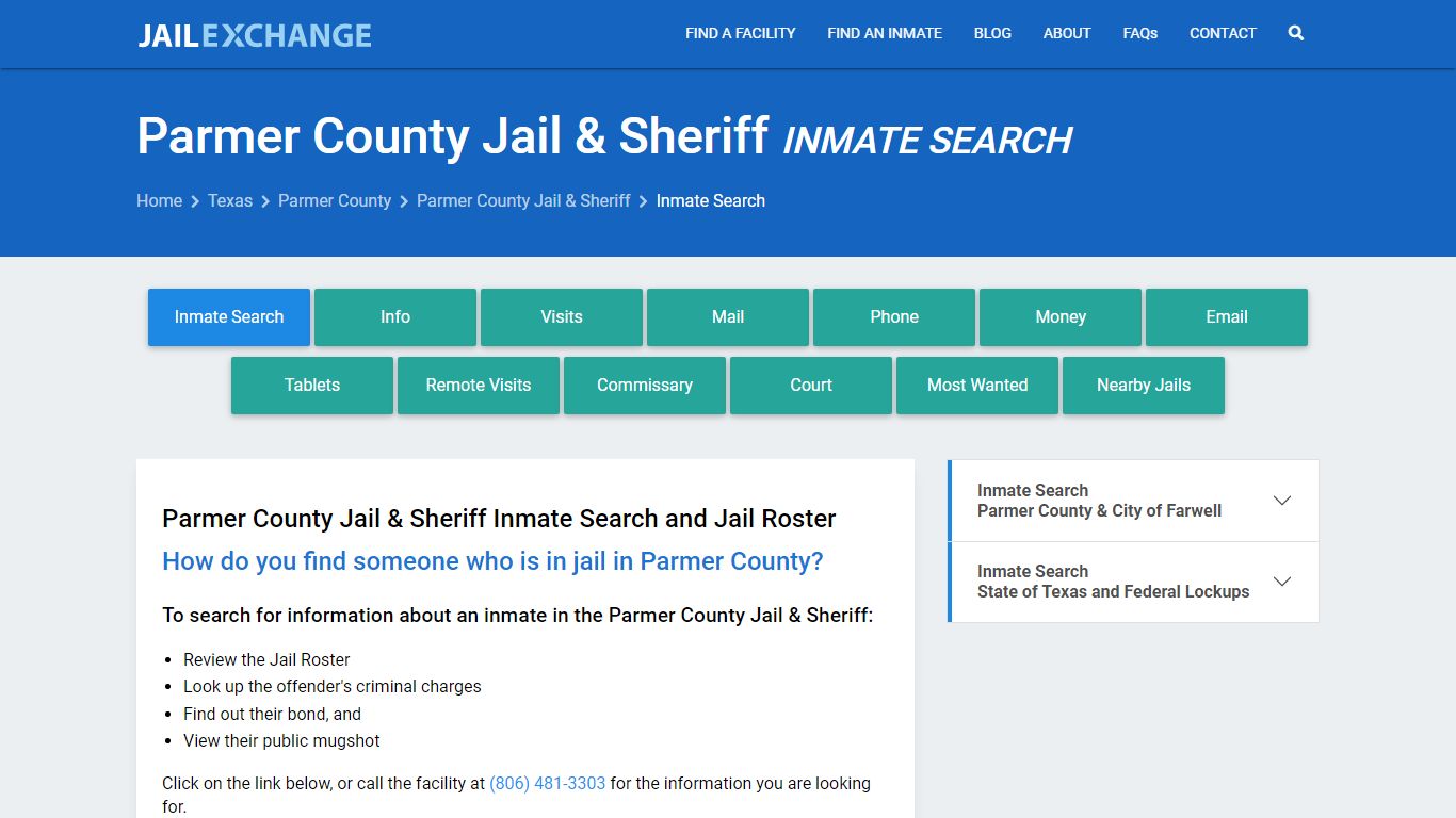 Parmer County Jail & Sheriff Inmate Search - Jail Exchange