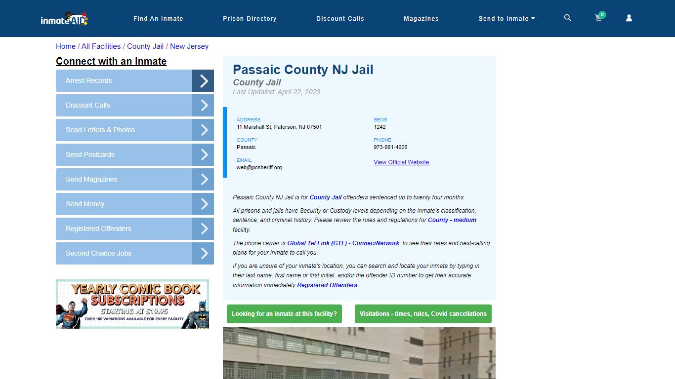 Passaic County NJ Jail - Inmate Locator - Paterson, NJ