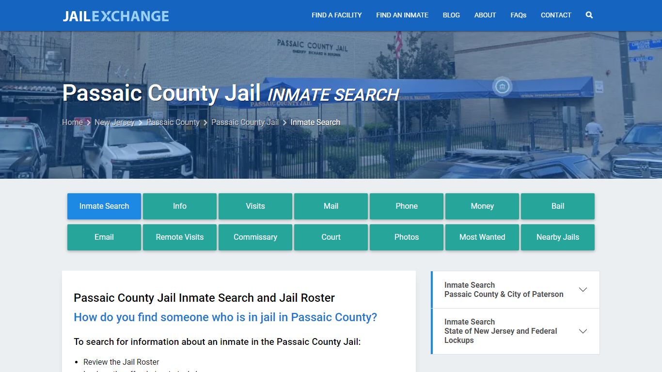 Inmate Search: Roster & Mugshots - Passaic County Jail, NJ
