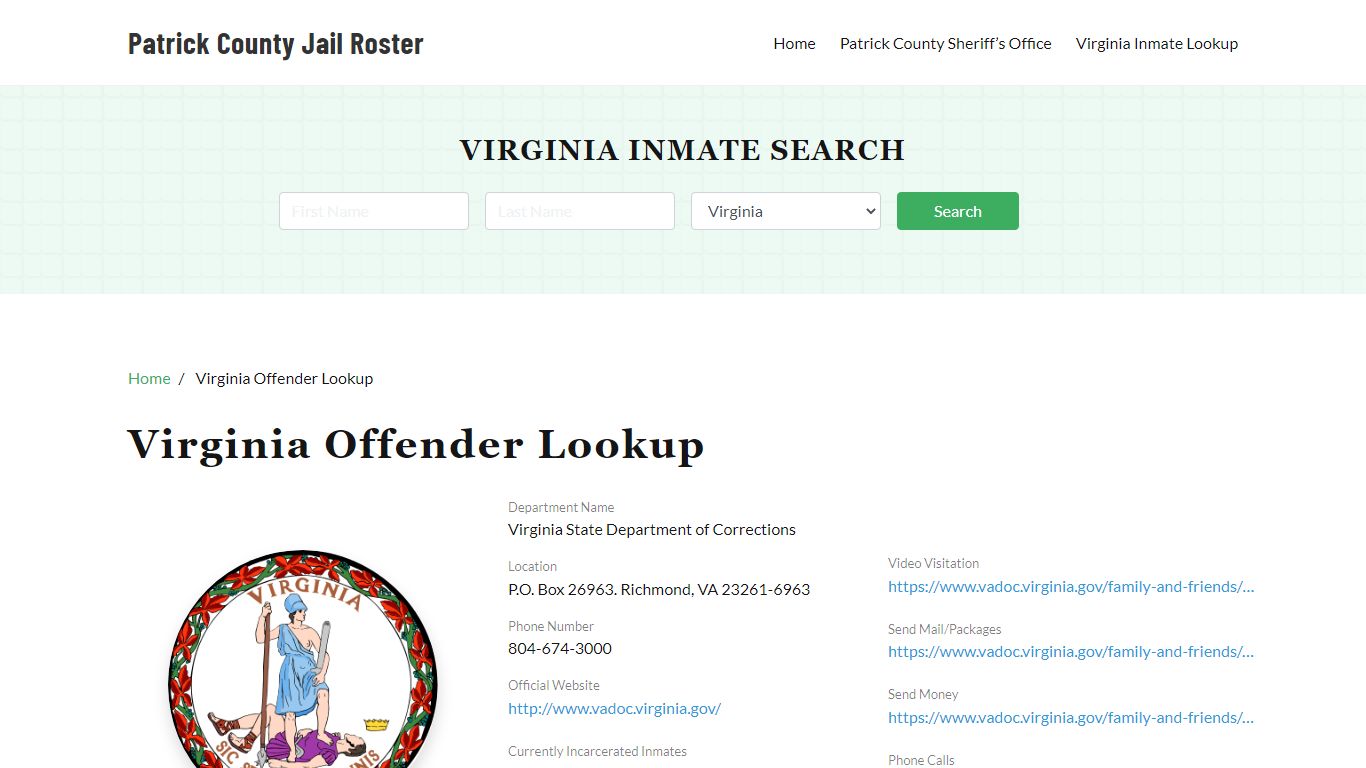 Virginia Inmate Search, Jail Rosters