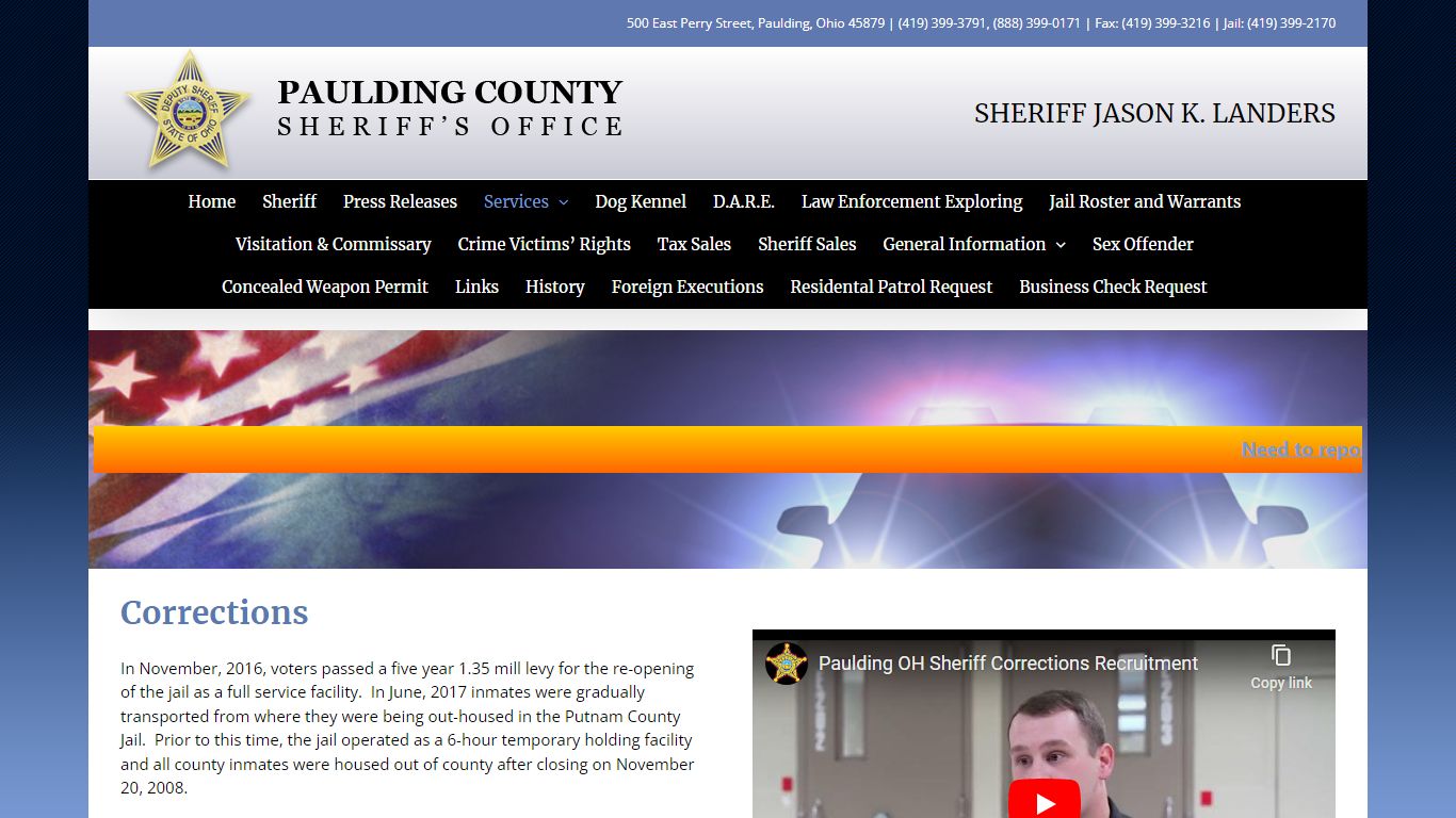 Corrections | Paulding County Sheriff