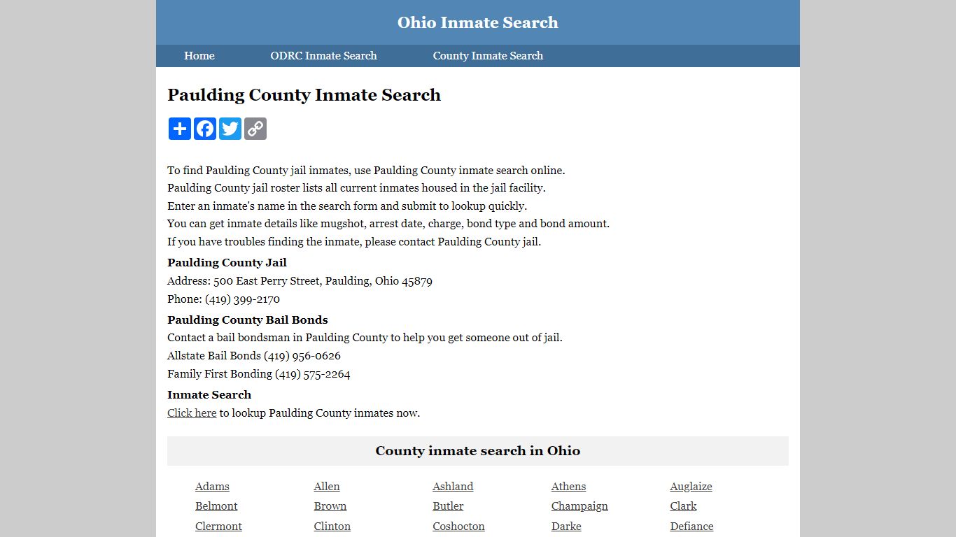 Paulding County Inmate Search