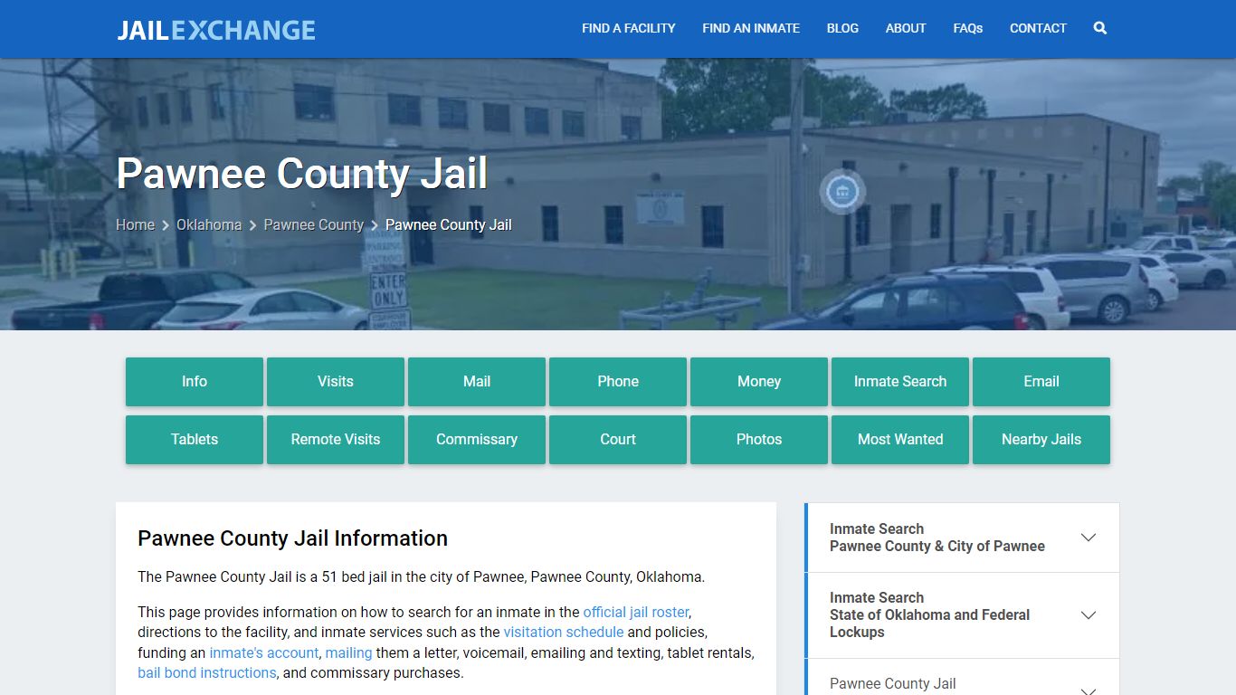 Pawnee County Jail, OK Inmate Search, Information