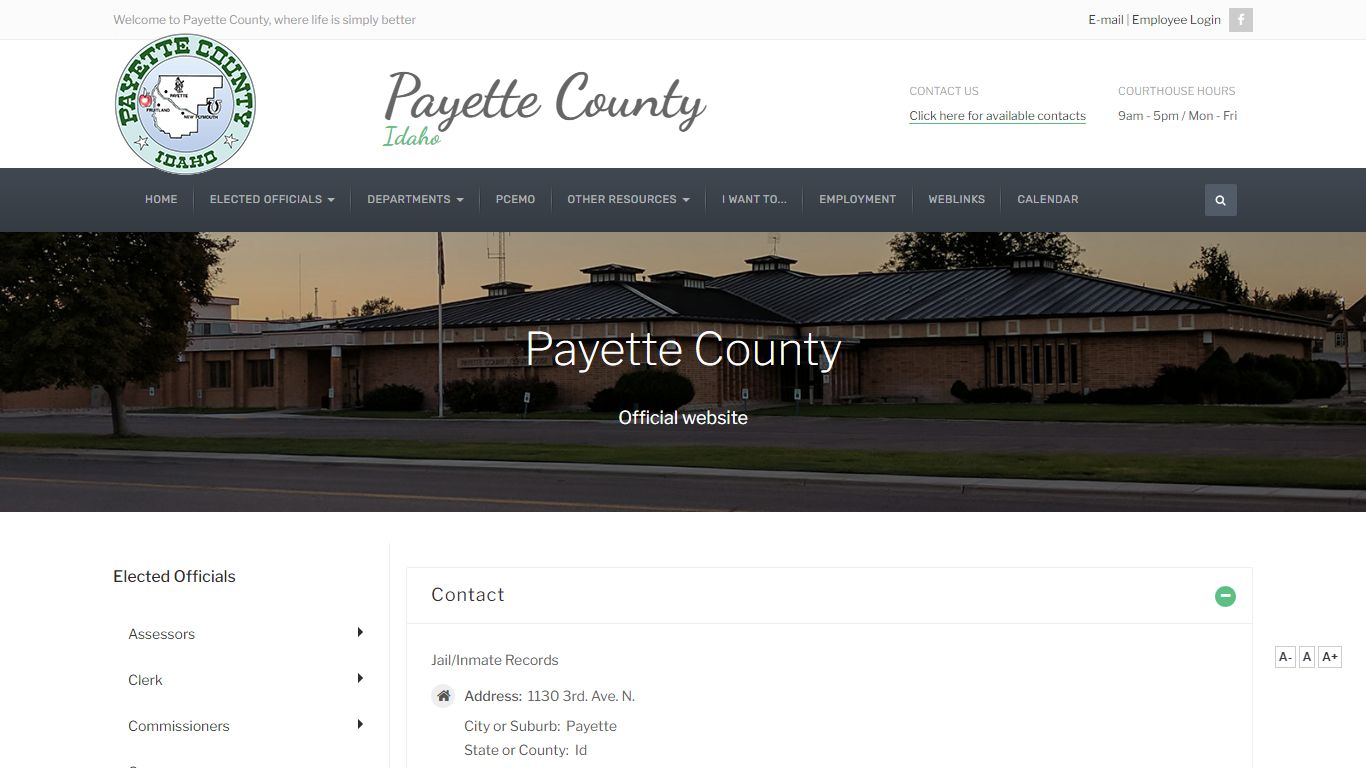 Jail/Inmate Records - Payette County, Idaho