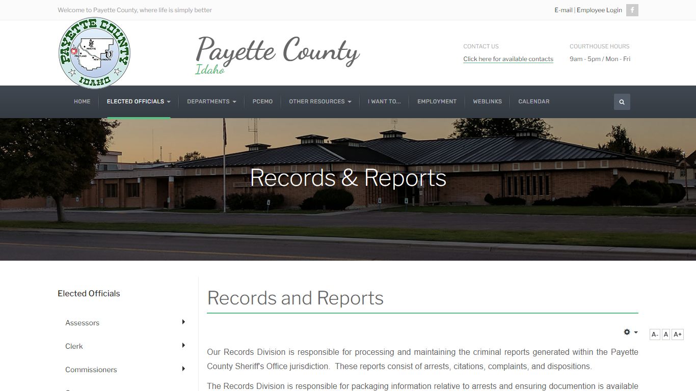Records and Reports - Payette County, Idaho