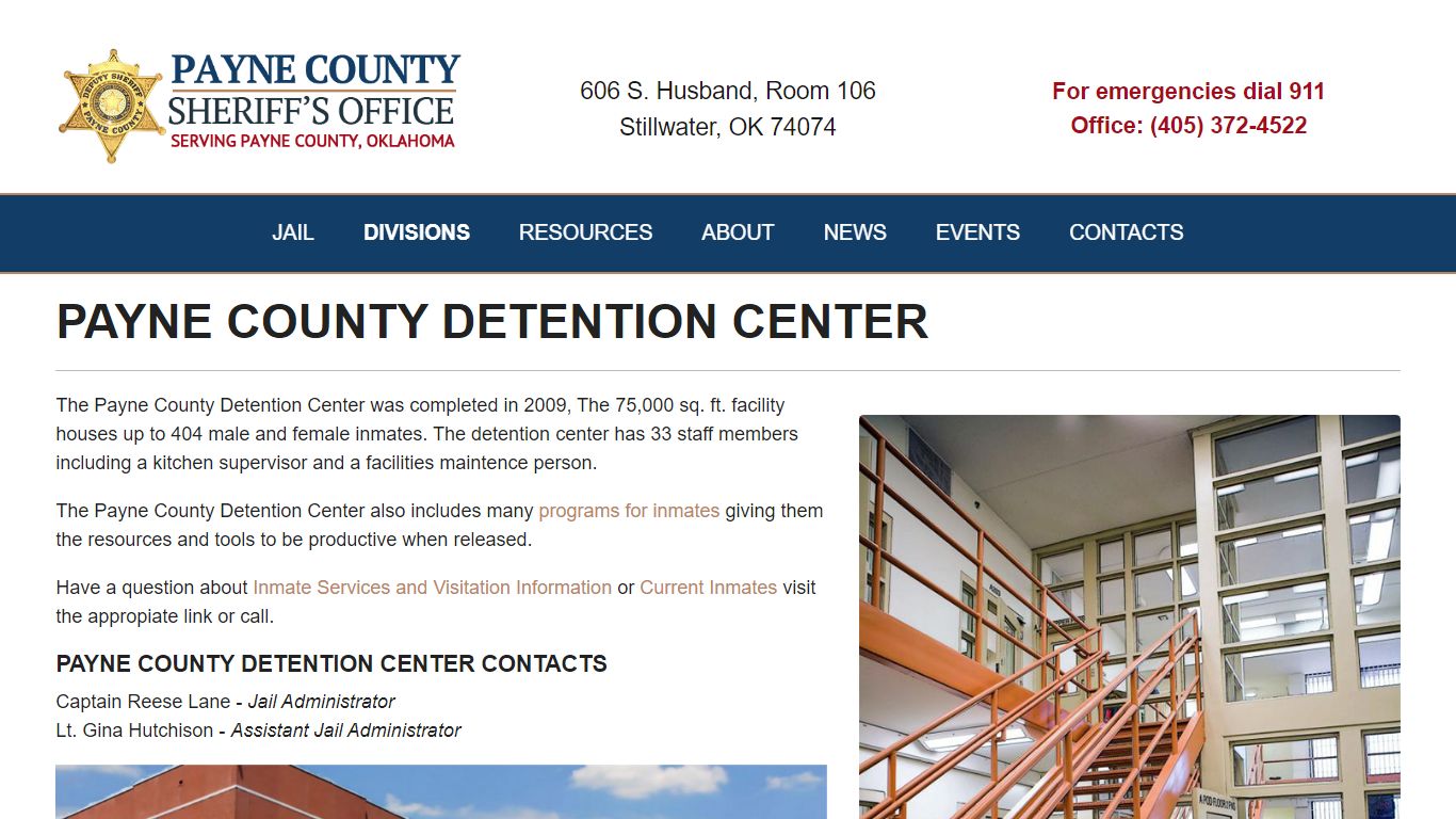 Detention Center - Payne County Sheriff's Office Oklahoma