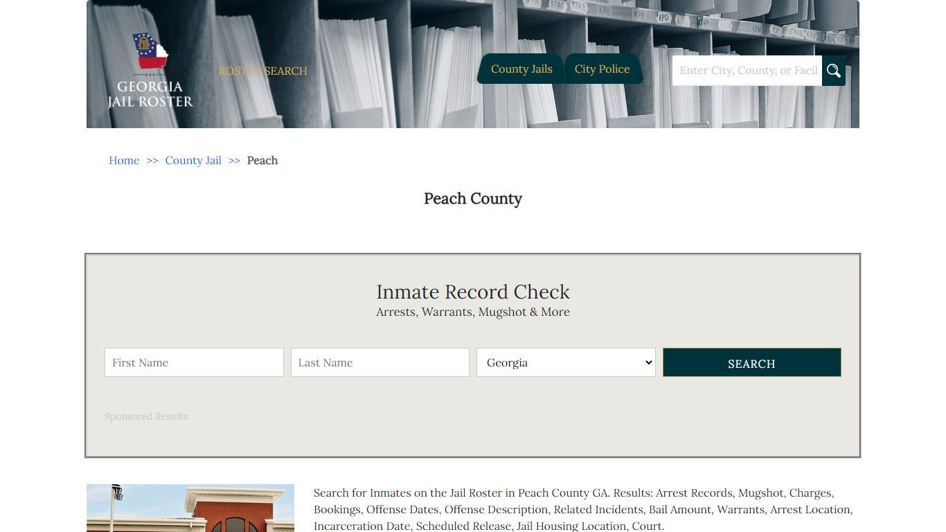 Peach County | Georgia Jail Inmate Search