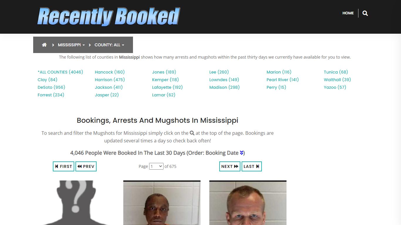 Bookings, Arrests and Mugshots in Pearl River County, Mississippi
