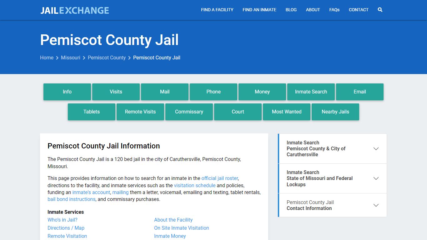 Pemiscot County Jail, MO Inmate Search, Information