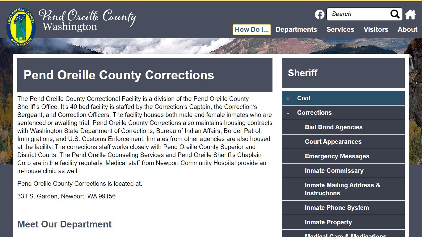 Pend Oreille County Corrections | Pend Oreille County WA