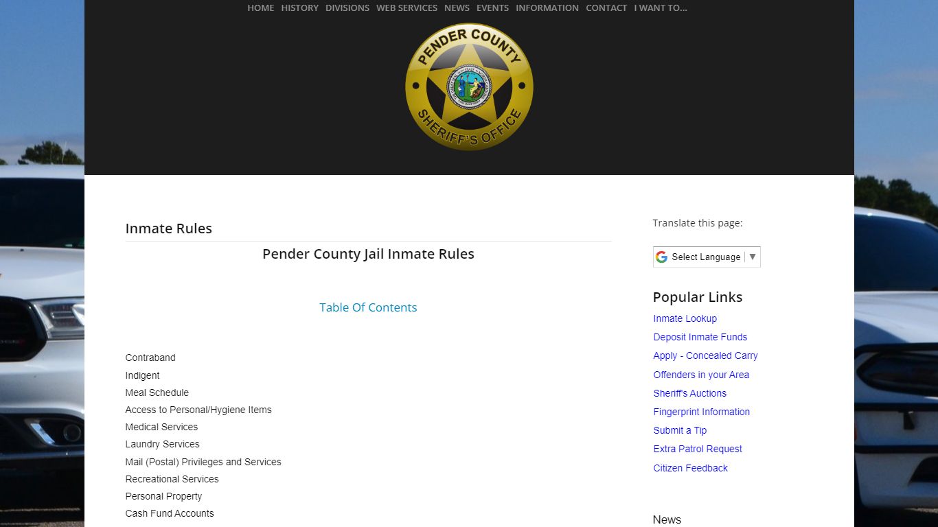 Inmate Information | Pender County Sheriff's Office