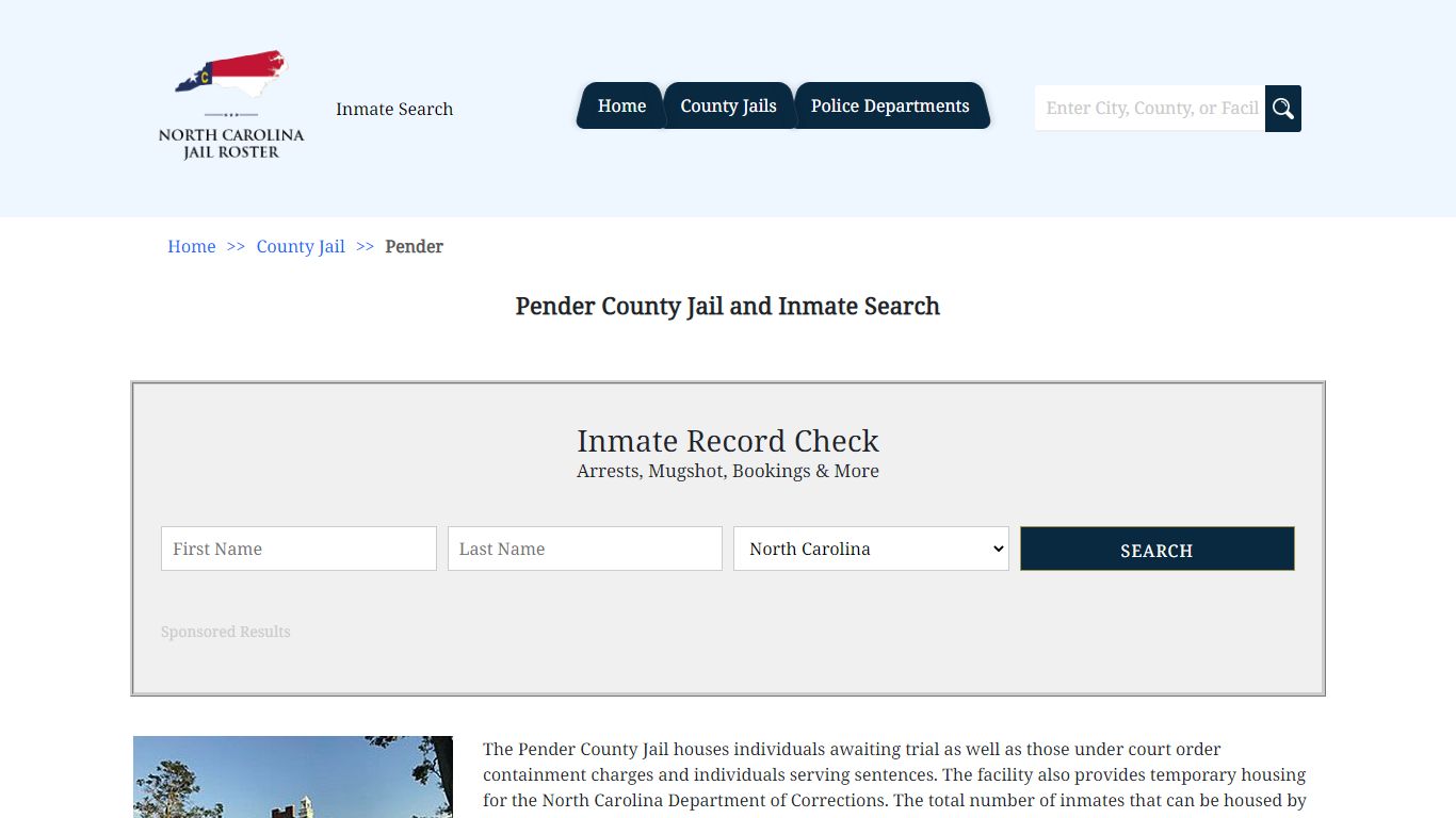Pender County Jail and Inmate Search | North Carolina Jail Roster
