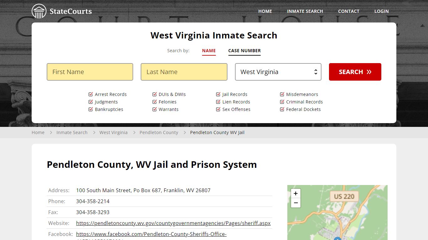 Pendleton County WV Jail Inmate Records Search, West Virginia - StateCourts