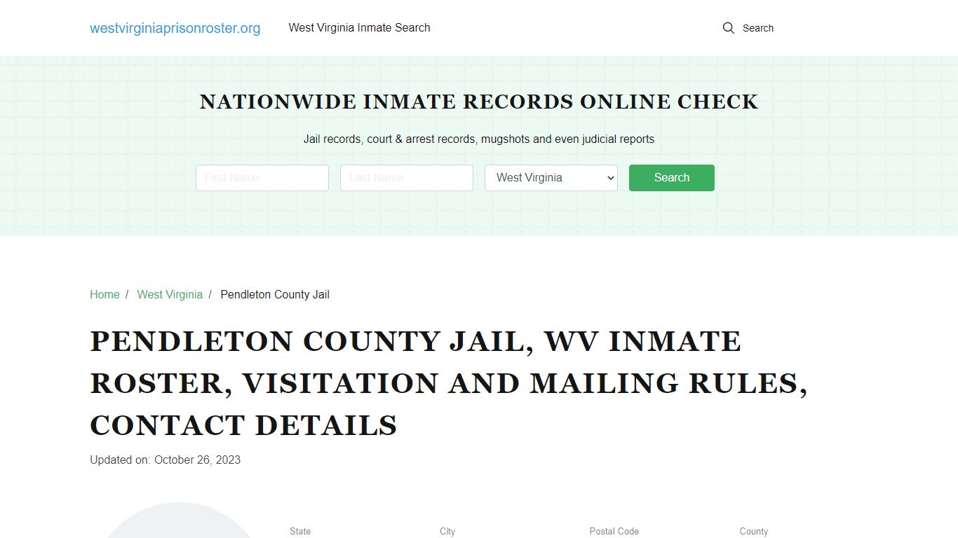 Pendleton County Jail, WV Inmate Roster, Contact Details