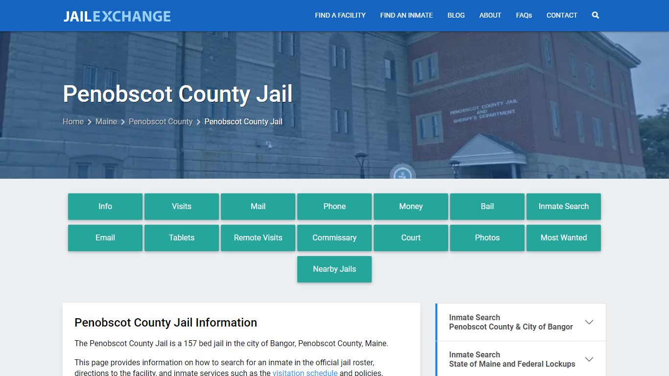 Penobscot County Jail, ME Inmate Search, Information