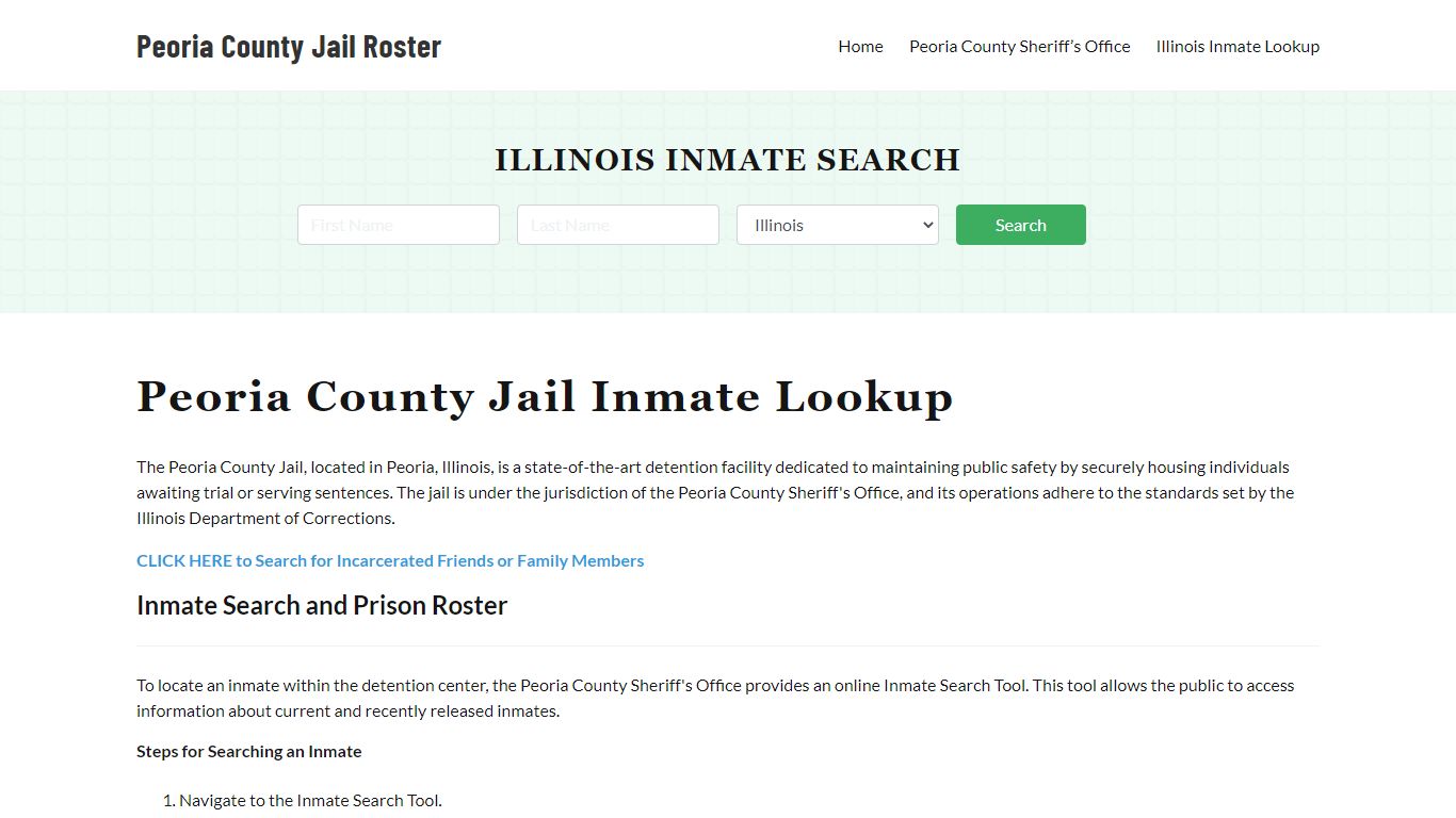 Peoria County Jail Roster Lookup, IL, Inmate Search