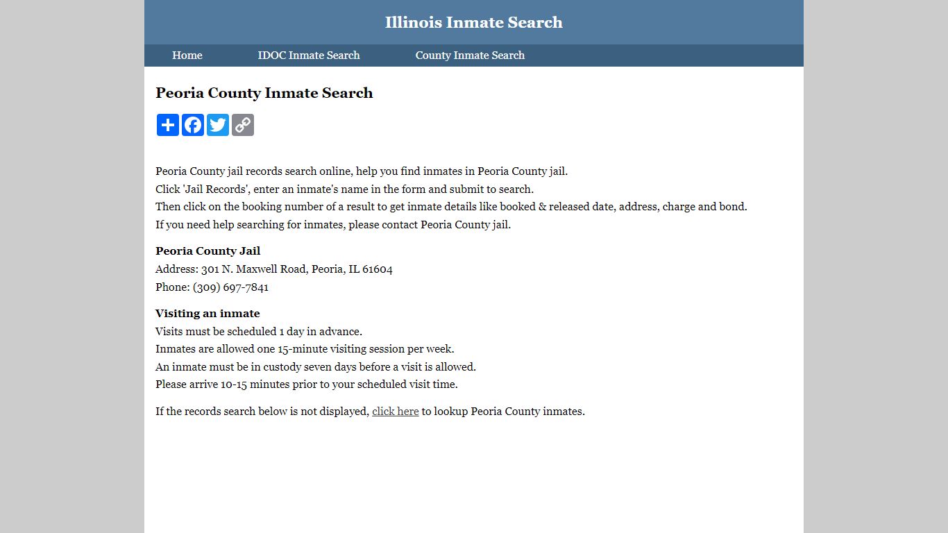 Peoria County Inmate Search