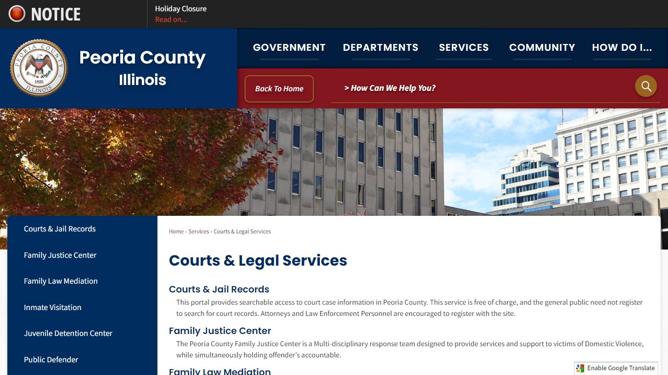 Courts & Legal Services | Peoria County, IL