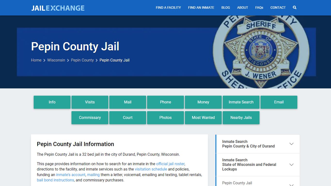 Pepin County Jail, WI Inmate Search, Information