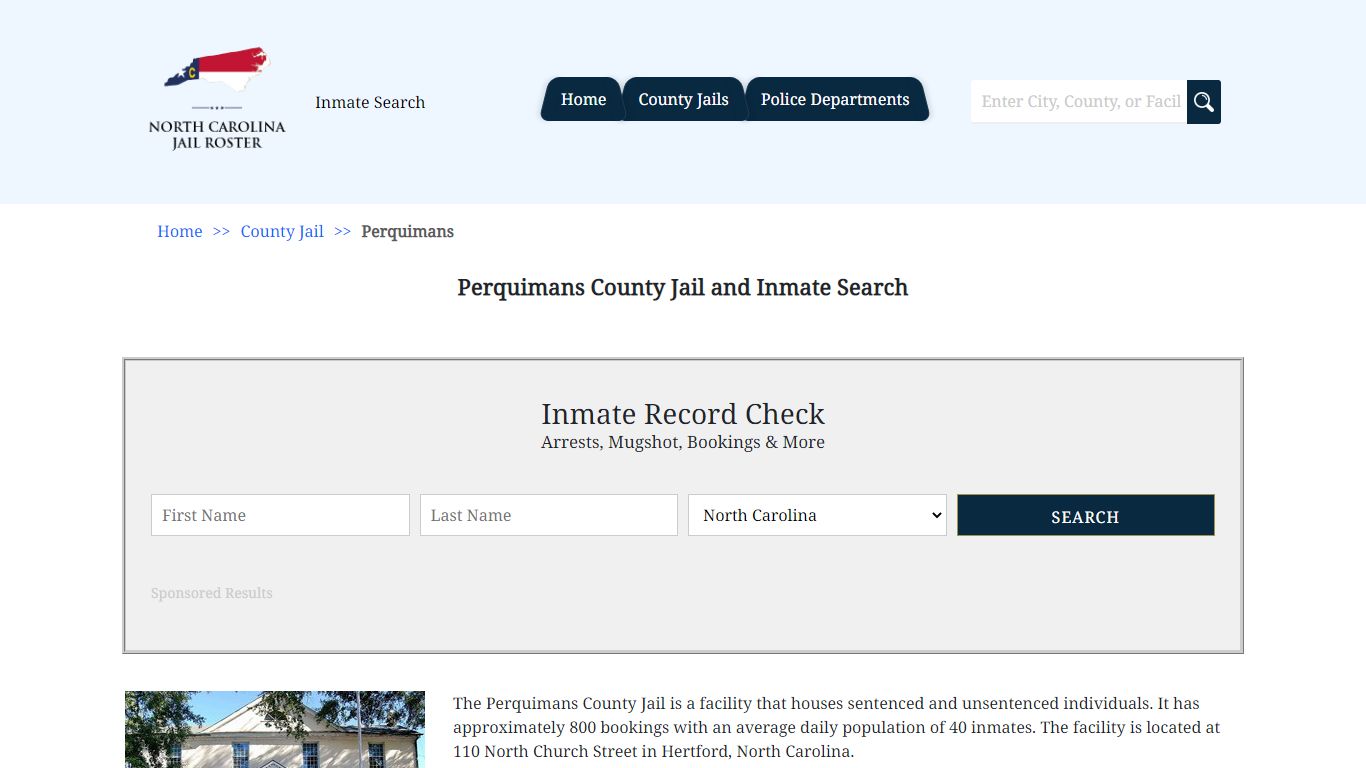 Perquimans County Jail and Inmate Search | North Carolina Jail Roster