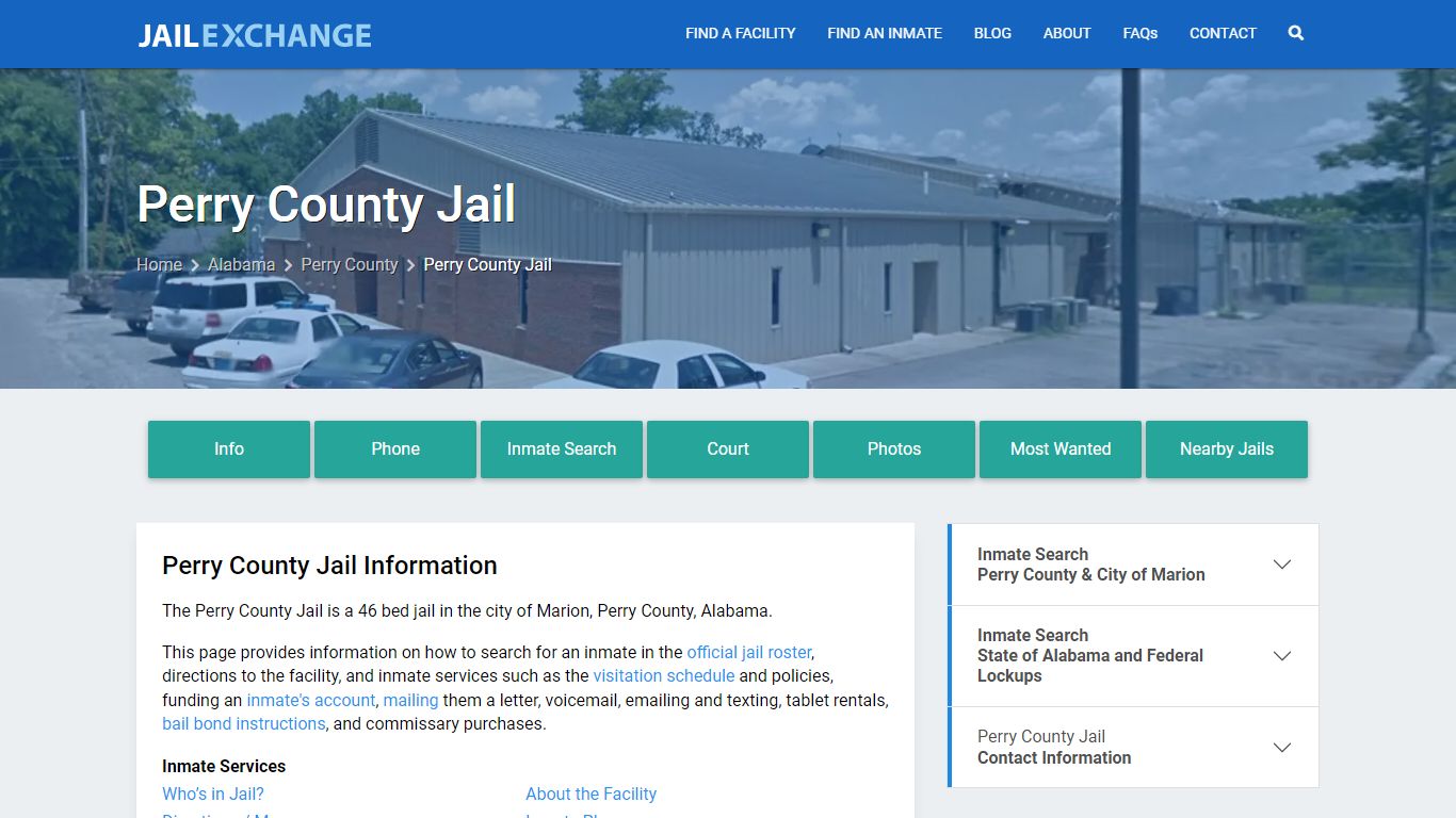 Perry County Jail, AL Inmate Search, Information